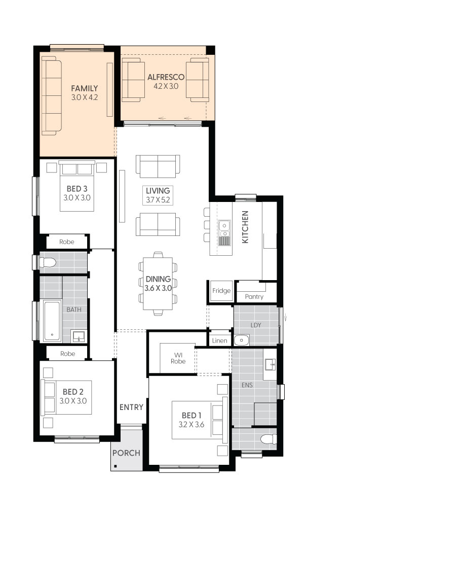 Eden 13 - 3 Bedroom Single Storey House Plan | Wilson Homes