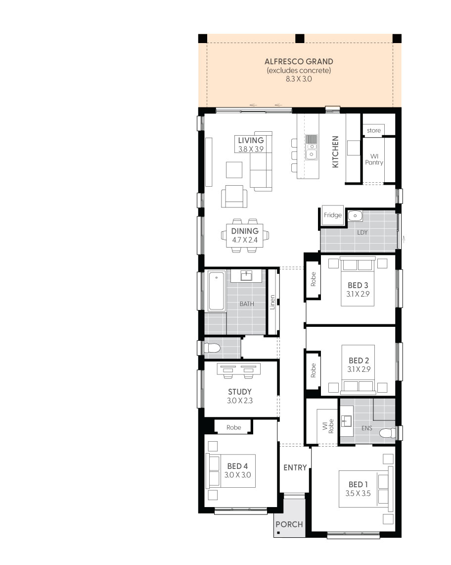 Hamilton 15 - 4 Bedroom Single Storey House Plan | Wilson Homes