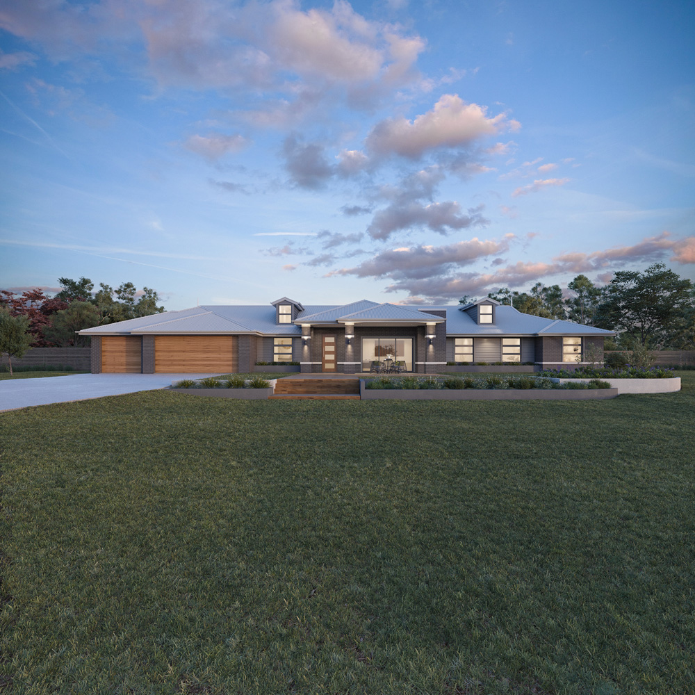 The Bronte acreage home design with Hamptons style facade is a beautiful expansive home perfect for country living.