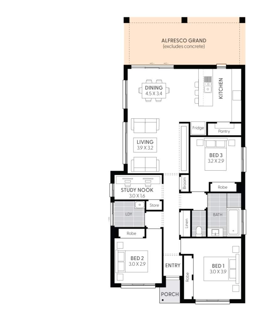 Targa 13 - 3 Bedroom Single Storey House Plan | Wilson Homes