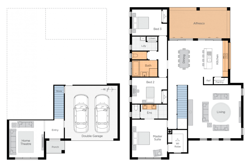 Lakeside 3 Bedroom Double Storey House Plan | Wilson Homes